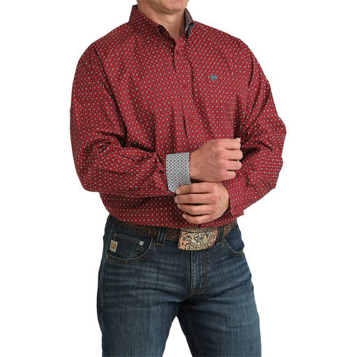 Cinch Men's Red Printed Button Down Shirt MEN - Clothing - Shirts - Long Sleeve Cinch