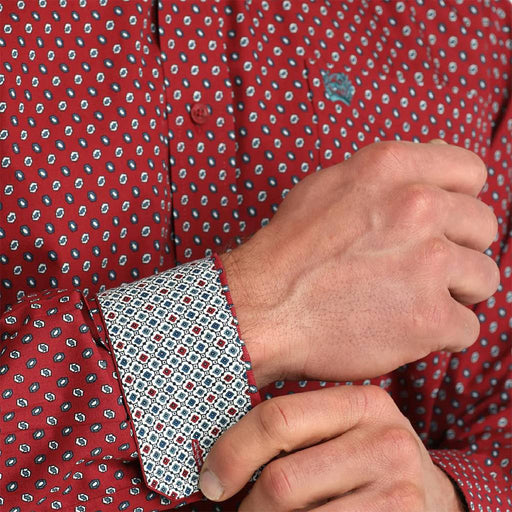 Cinch Men's Red Printed Button Down Shirt MEN - Clothing - Shirts - Long Sleeve Cinch