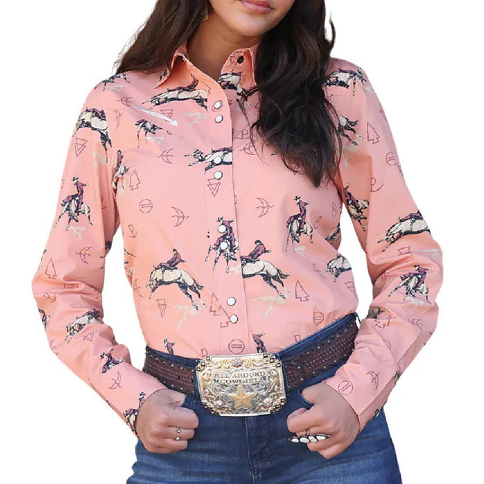Cruel Denim Women's Coral Western Snap Shirt WOMEN - Clothing - Tops - Long Sleeved Cruel Denim