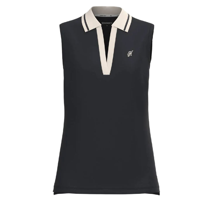 Hooey Women's Alice Sleeveless Black Polo Shirt