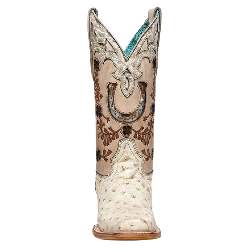 Corral Women's Square Toe Floral Horse Shoe Embroidered Cowhide Western Boot WOMEN - Footwear - Boots - Exotic Boots Corral Boots