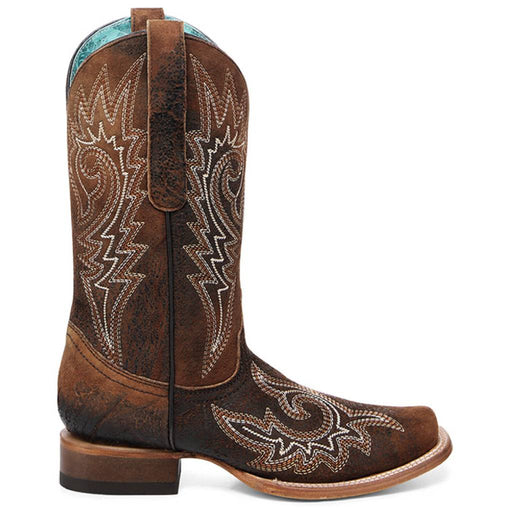 Corral Women's Square Toe Embroidered Brown Flames Western Boot WOMEN - Footwear - Boots - Western Boots Corral Boots