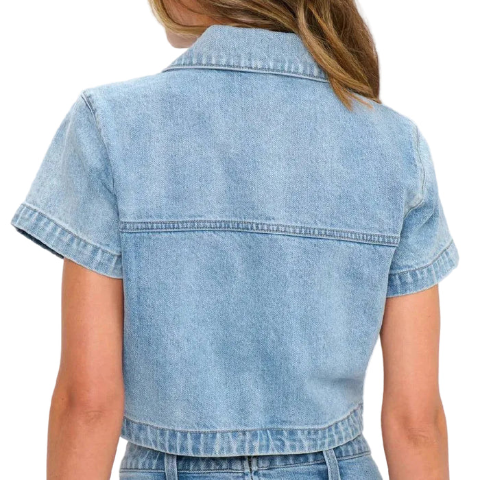 Show Me Your Mumu Monroe Denim Top WOMEN - Clothing - Tops - Short Sleeved Show Me Your Mumu