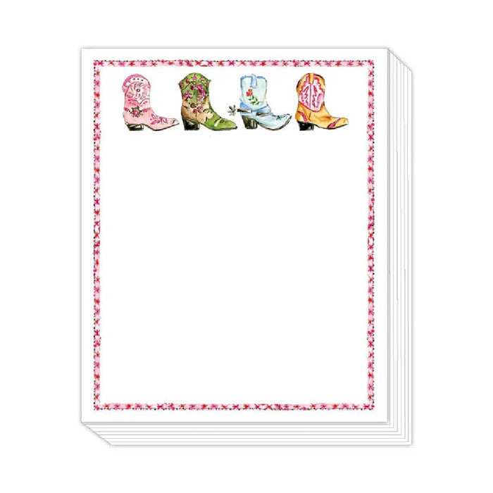 Handpainted Colorful Cowboy Boots Stack Pad HOME & GIFTS - Gifts Roseanne Beck Collections