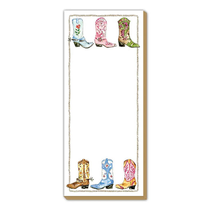 Handpainted Colorful Cowboy Boots Luxe Skinny Pad HOME & GIFTS - Gifts Roseanne Beck Collections