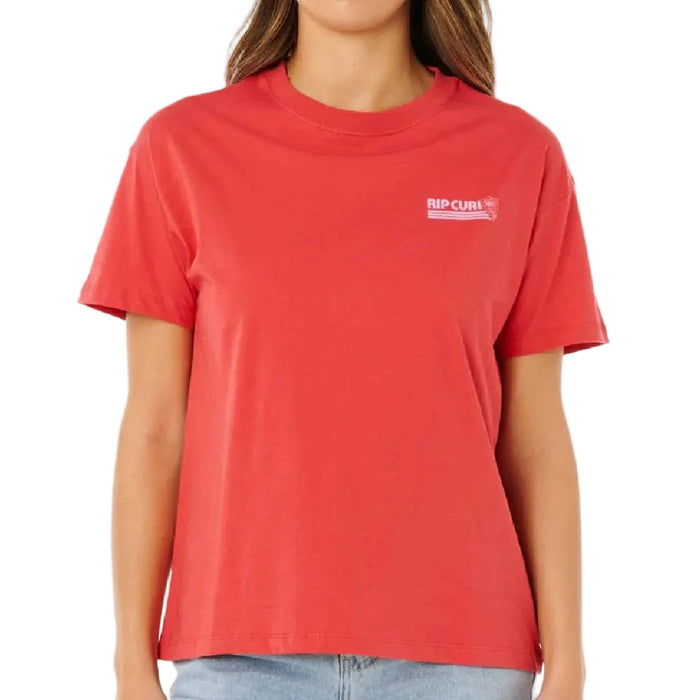 Rip Curl Women's Ocean Break Deep Red Relaxed Tee WOMEN - Clothing - Tops - Short Sleeved Rip Curl