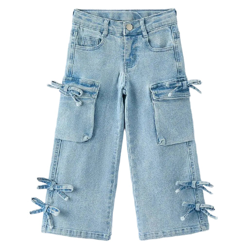Girl's Wide Leg Denim Pants w/Pockets KIDS - Girls - Clothing - Jeans Rylee Faith Designs