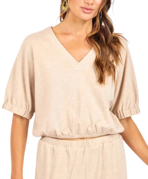 Sage the Label Savannah V-Neck Knit Top WOMEN - Clothing - Tops - Short Sleeved Sage The Label