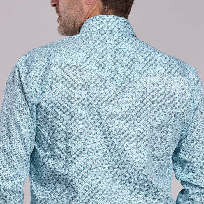 Roper Men's Foulard Teal Western Pearl Snap Shirt