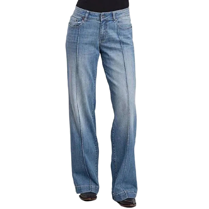Stetson Women's Front Seam Mid Rise Wide Leg Jean