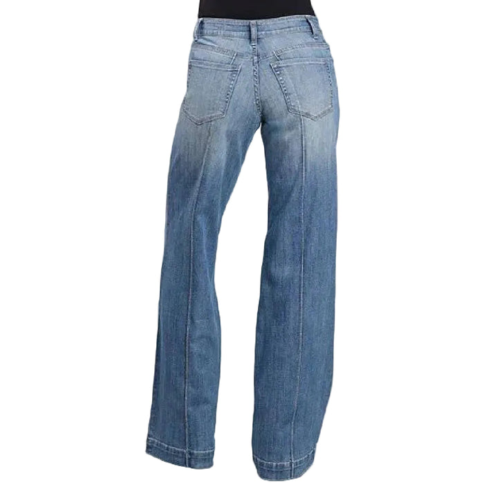 Stetson Women's Front Seam Mid Rise Wide Leg Jean