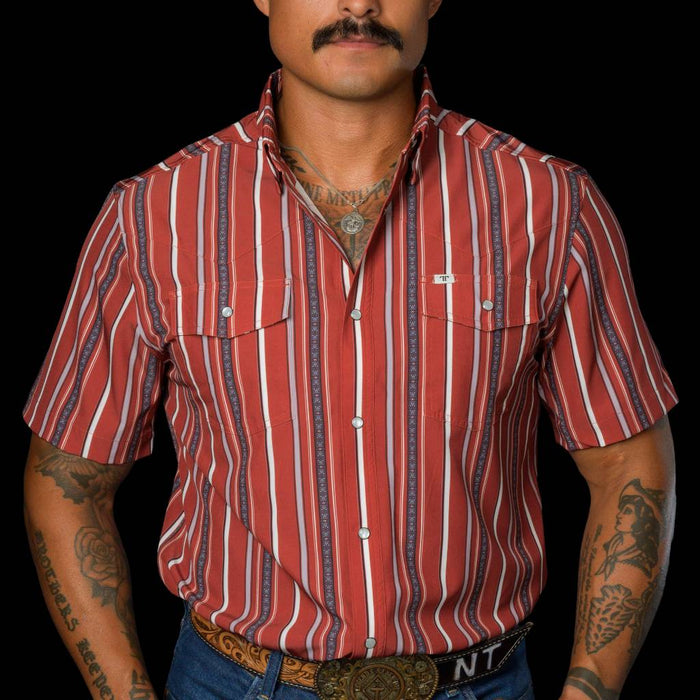 Ferrell Brand Brooks Red Pearl Snap Shirt