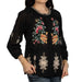 Johnny Was Sunnie Black Pintuck Raglan Button Up Top WOMEN - Clothing - Tops - Long Sleeved Johnny Was Collection