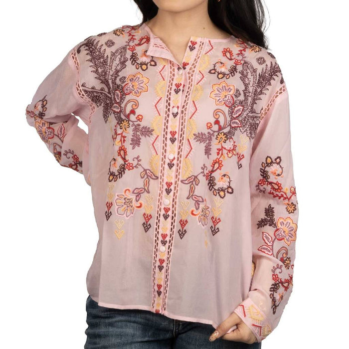 Johnny Was Karol Romance Rose Shirt WOMEN - Clothing - Tops - Long Sleeved Johnny Was Collection