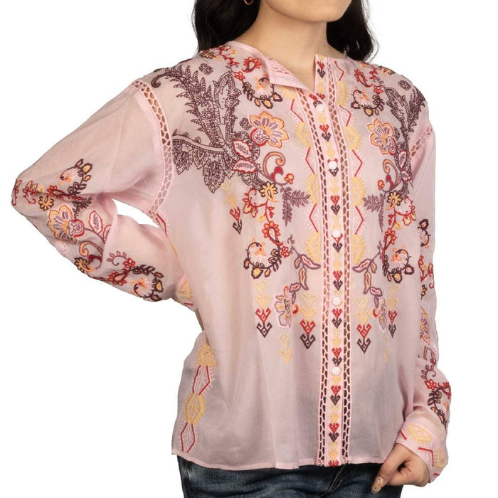 Johnny Was Karol Romance Rose Shirt WOMEN - Clothing - Tops - Long Sleeved Johnny Was Collection