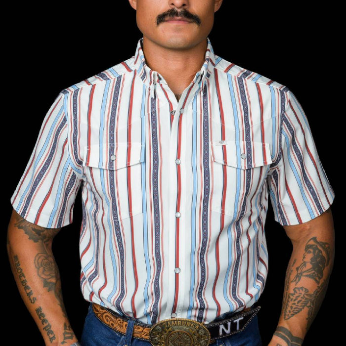 Ferrell Brand Brooks In White Pearl Snap Shirt MEN - Clothing - Shirts - Short Sleeve Ferrell Brand