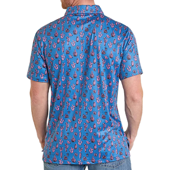Rock & Roll Denim Men's Cactus Royal Blue Polo Shirt MEN - Clothing - Shirts - Short Sleeve Panhandle