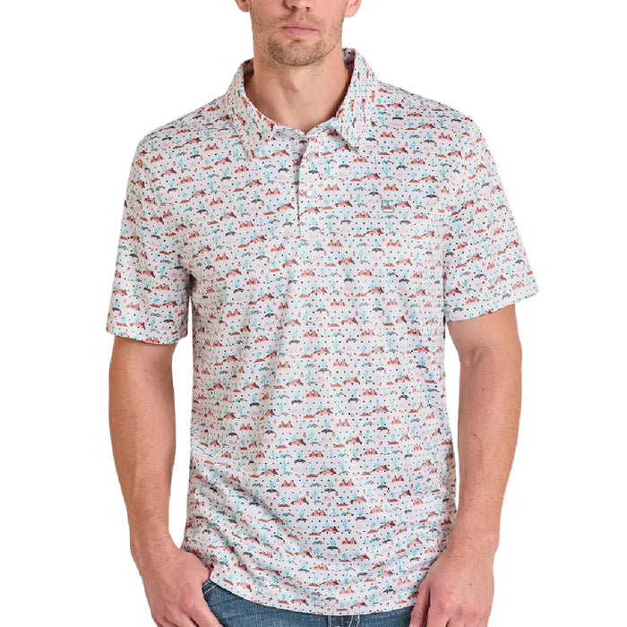 Panhandle Slim Men's Turquoise Desert Print Pearl Snap Polo Shirt MEN - Clothing - Shirts - Short Sleeve Panhandle