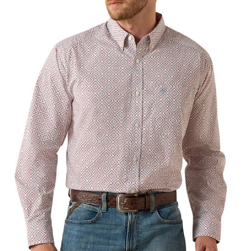 Ariat Men's Tiernan Classic Fit White Geo Print Button Down Shirt MEN - Clothing - Shirts - Long Sleeve Ariat Clothing