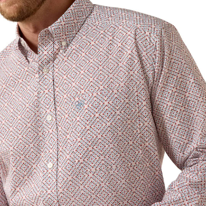 Ariat Men's Tiernan Classic Fit White Geo Print Button Down Shirt MEN - Clothing - Shirts - Long Sleeve Ariat Clothing