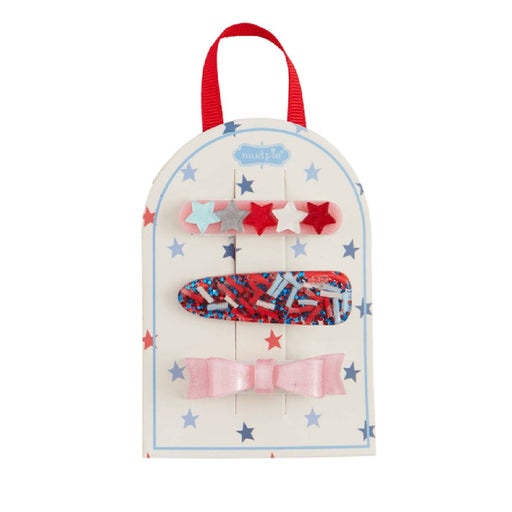 Mud Pie Stars 4th Of July Hair Clips - Set of 3 KIDS - Girls - Accessories Mud Pie