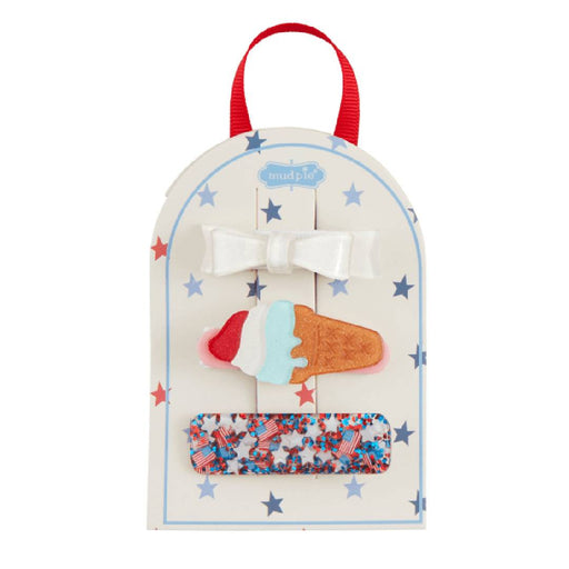 Mud Pie Bow 4th Of July Hair Clips - Set of 3 KIDS - Girls - Accessories Mud Pie