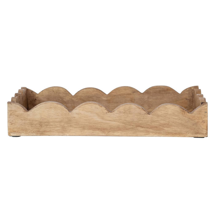Natural Mango Wood Scalloped Tray