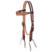 Martin Saddlery Chocolate Framed Floral Browband Headstall Tack - Headstalls Martin Saddlery