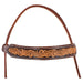 Martin Saddlery Chocolate Framed Floral Browband Headstall Tack - Headstalls Martin Saddlery