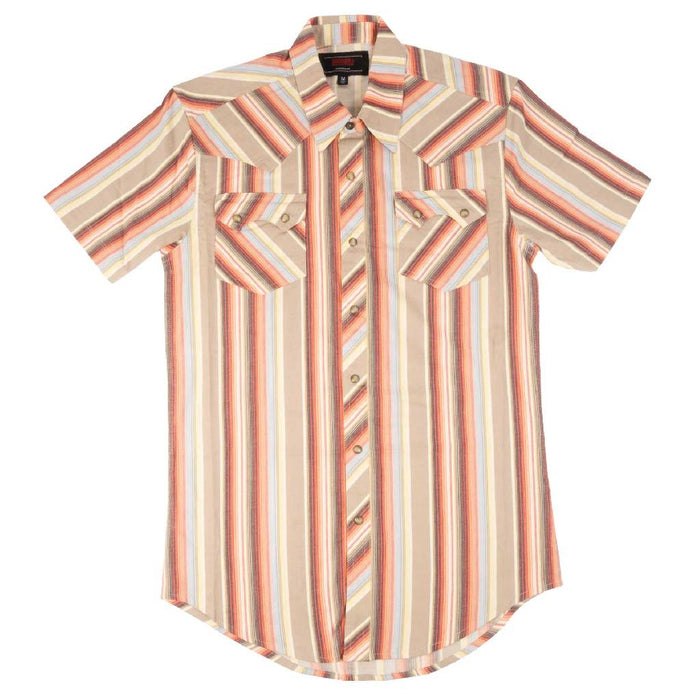 Rock & Roll Denim Men's Vintage Stripe Dark Brown Pearl Snap Shirt MEN - Clothing - Shirts - Long Sleeve Panhandle