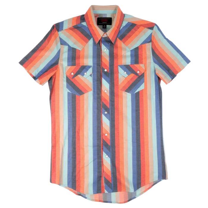 Rock & Roll Denim Men's Vintage Stripe Orange Pearl Snap Shirt MEN - Clothing - Shirts - Long Sleeve Panhandle