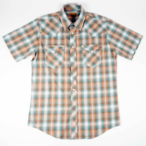 Tin Haul Men's 2840 Broken Chevron Dobby Plaid Pearl Snap Shirt MEN - Clothing - Shirts - Short Sleeve Tin Haul