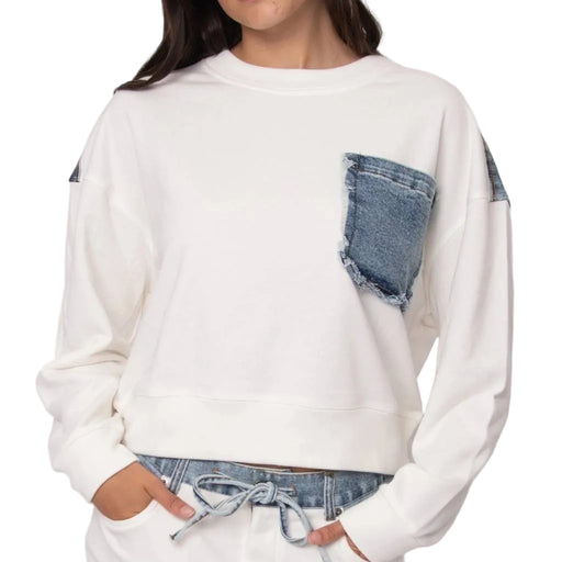 Lucie French Terry Denim Pullover WOMEN - Clothing - Pullovers & Hoodies RD International