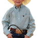 Cinch Boy's Blue Geo Print Button Down Shirt - FINAL SALE KIDS - Boys - Clothing - Shirts - Long Sleeve Shirts Cinch