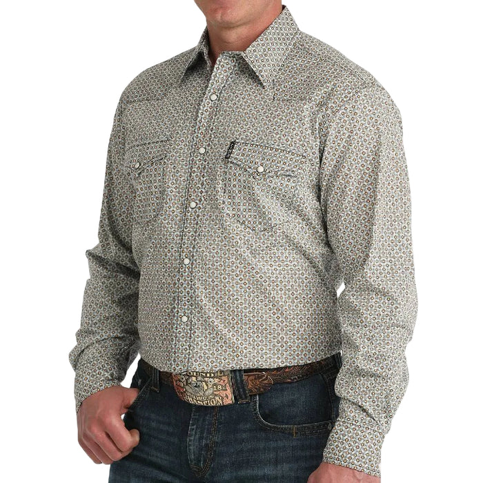 Cinch Men's Modern Fit Geo Print Pearl Snap Shirt