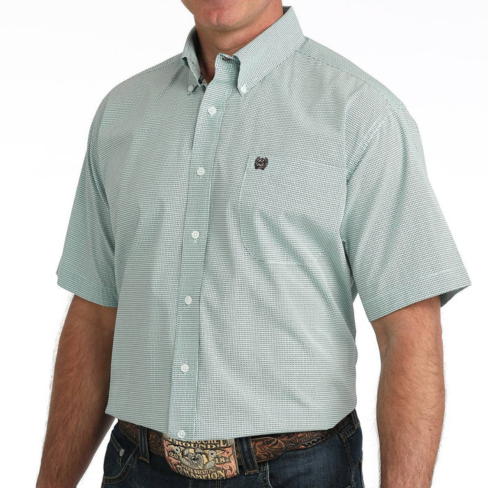 Cinch Men's Blue Geo Print Button Down Shirt