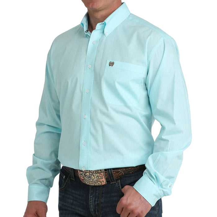 Cinch Men's Blue Geo Print Button Down Shirt MEN - Clothing - Shirts - Long Sleeve Cinch