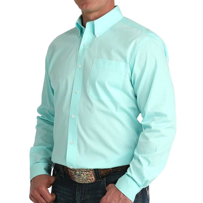 Cinch Men's Solid Blue Modern Fit Button Down Shirt