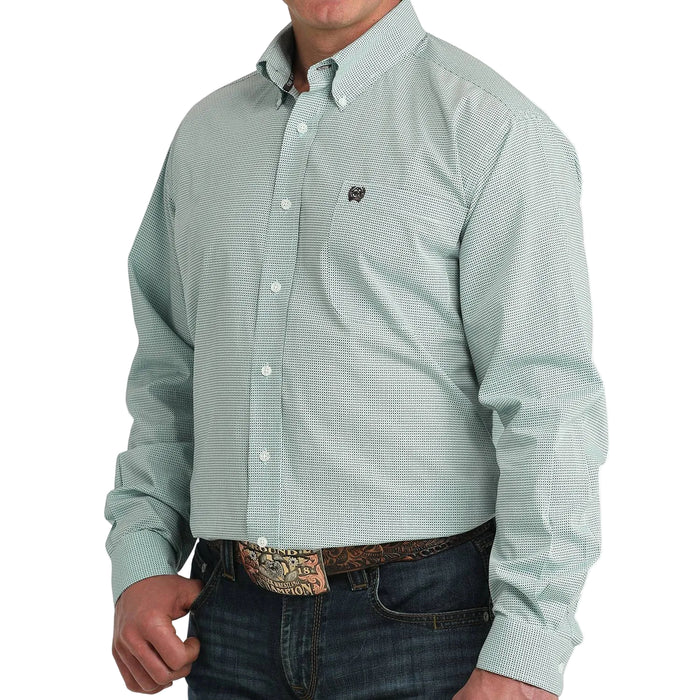 Cinch Men's Blue Geo Print Button Down Shirt MEN - Clothing - Shirts - Long Sleeve Cinch