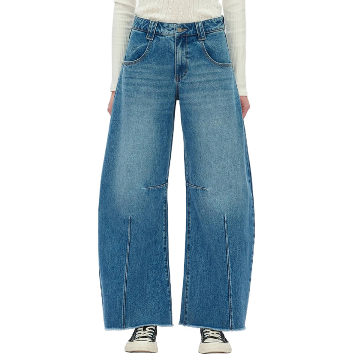 Bayeas Mid Rise Drop Crotch Barrel Jean