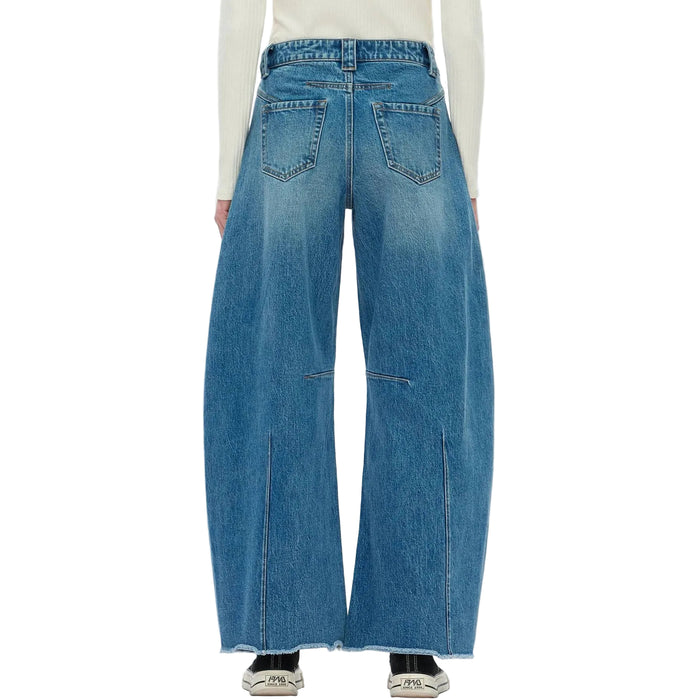 Bayeas Mid Rise Drop Crotch Barrel Jean
