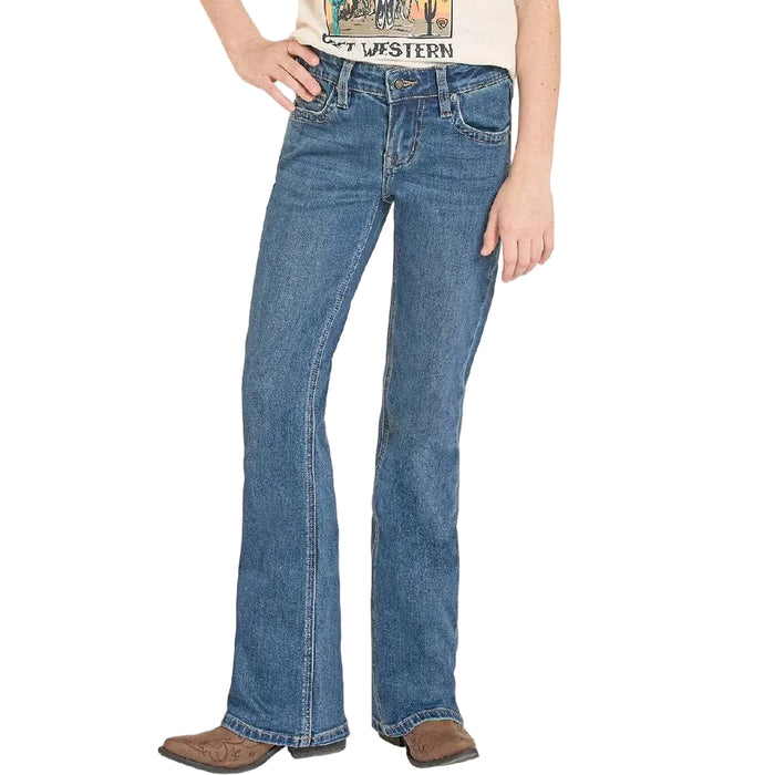 Rock & Roll Denim Girl's Classic Boot Stitch Pocket Bootcut Jean