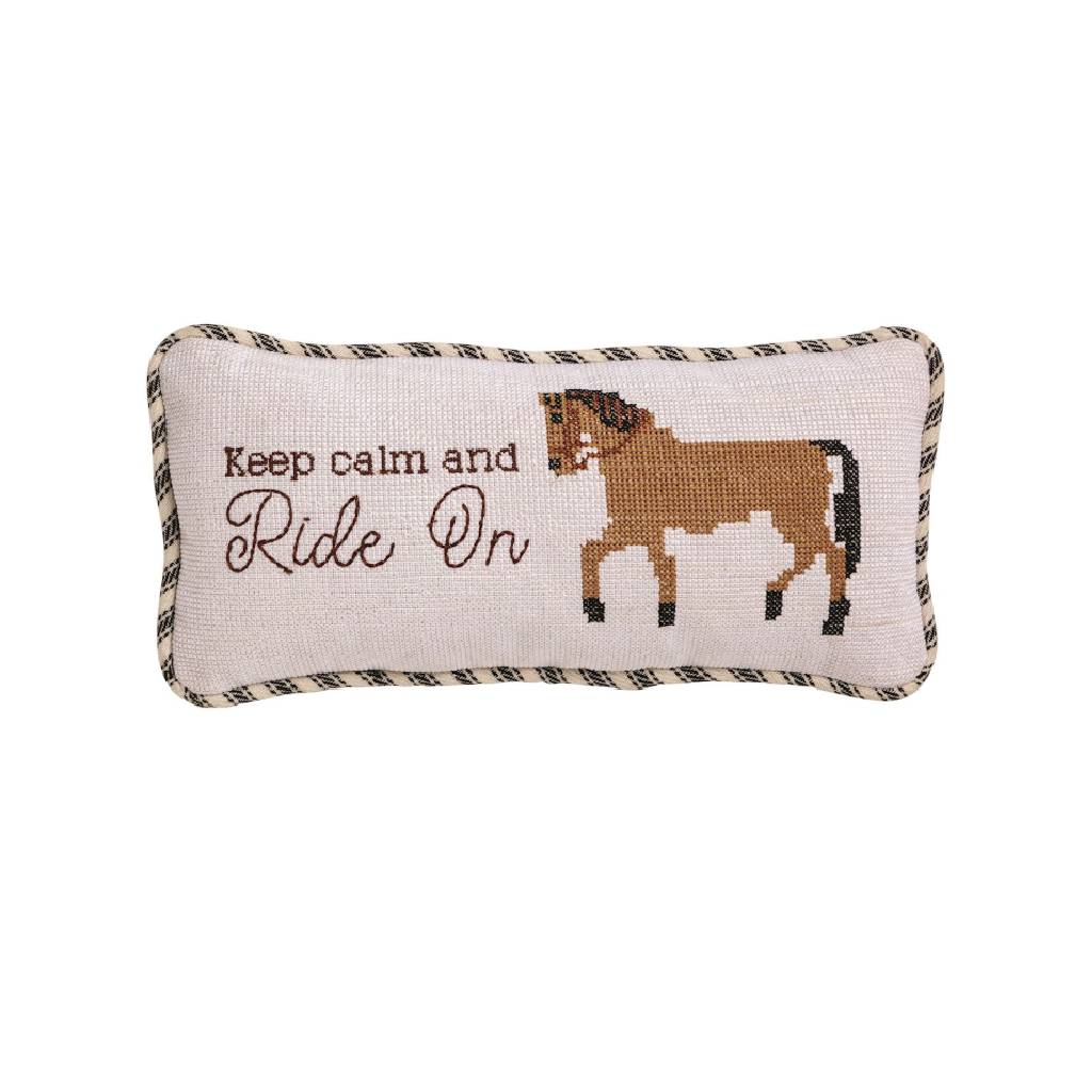 Mud Pie Keep Calm Needlepoint Small Pillow HOME & GIFTS - Home Decor - Decorative Pillows Mud Pie