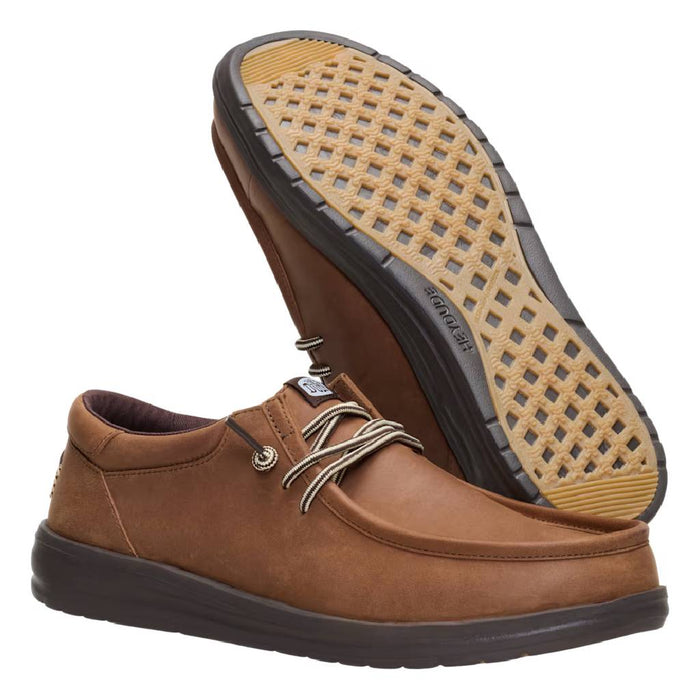 Hey Dude Paul Full Grain Leather - Robe Brown/Mole Brown MEN - Footwear - Casual Shoes Hey Dude