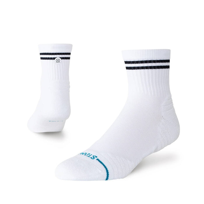 Stance Men's Lined Up White Mid Quarter Crew Socks