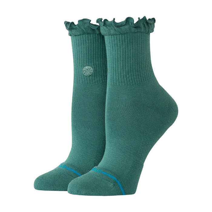 Stance Women's Ruffle Icon Teal Quarter Crew Socks