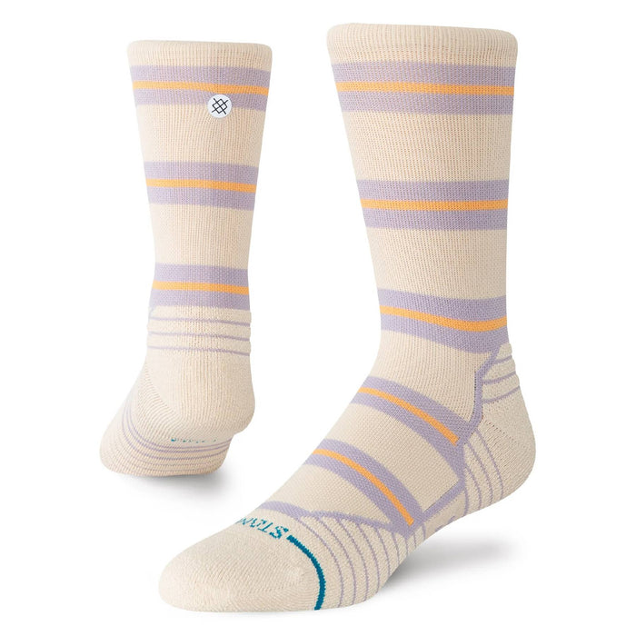 Stance Women's Beam Stripe Oatmeal Mid Crew Socks