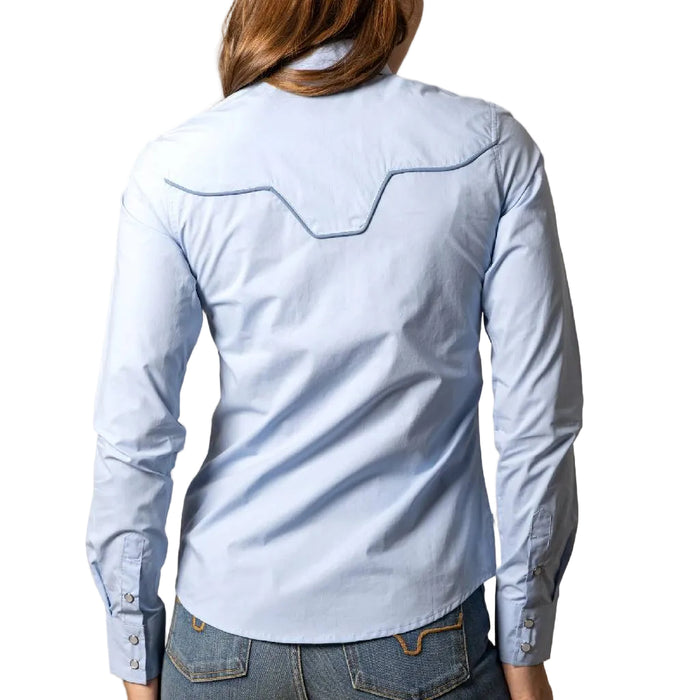 Kimes Ranch Women's Logo Horn Light Blue Blouse WOMEN - Clothing - Tops - Long Sleeved Kimes Ranch