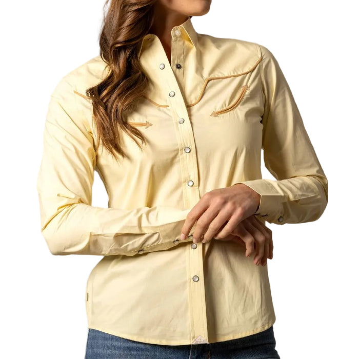 Kimes Ranch Women's Logo Horn Soft Gold Blouse WOMEN - Clothing - Tops - Long Sleeved Kimes Ranch