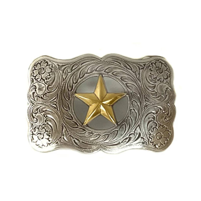 Nocona Rectangle Curved Edge Gold Star Buckle ACCESSORIES - Additional Accessories - Buckles M&F Western Products